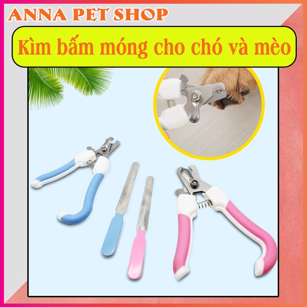 Kìm bấm móng hình cong cho chó và mèo - Có dũa mài móng