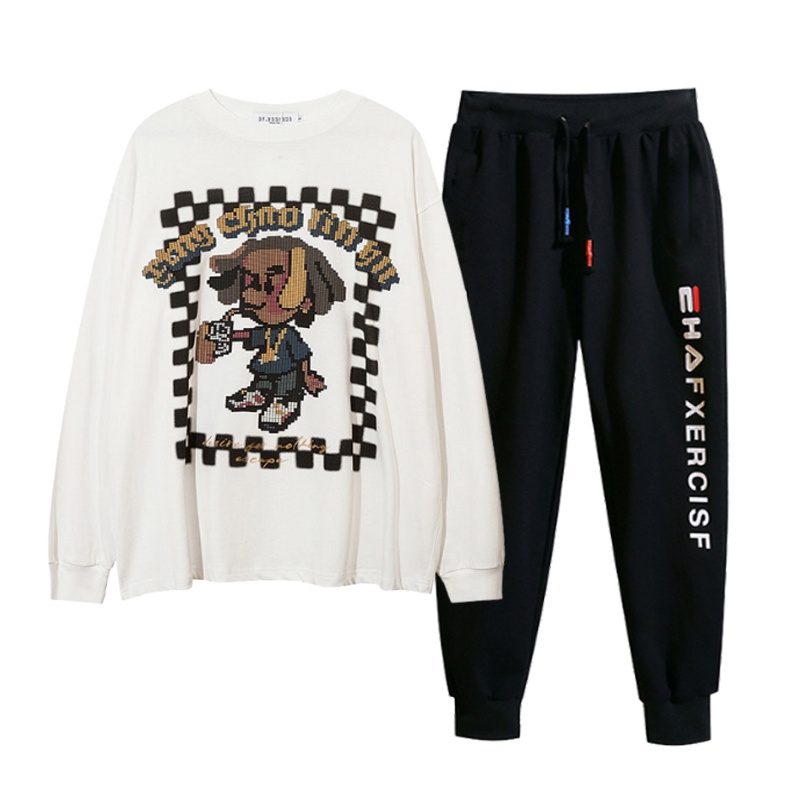 Bộ Đồ Nam Áo Thun Dài Tay From Rộng In Họa Tiết Hoạt Hình Quần Jogger Thời Trang Zenkonu TOP NAM 241 + QUAN NAM 1000069