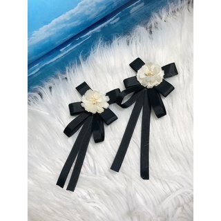 cài áo nơ phối hoa. KT 6 x 15cm