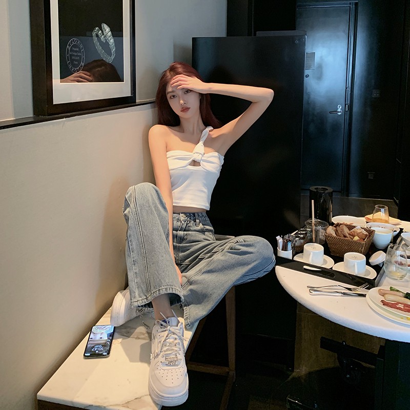 Cocory vn Áo croptop lệch vai thiết kế quyến rũ cho phái nữ