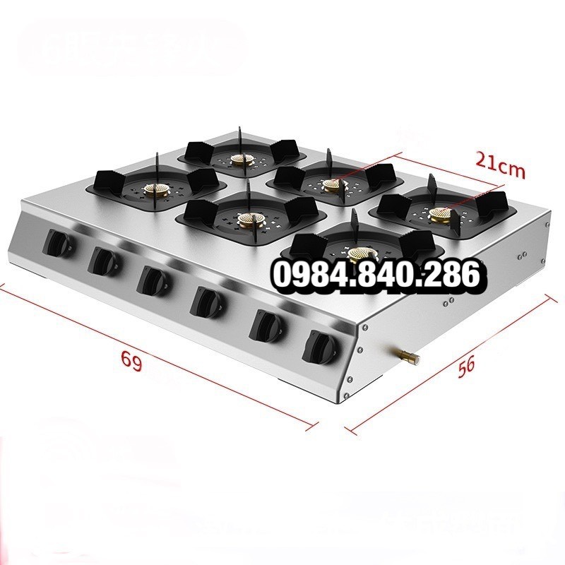 Bếp gas 6 lò - Bếp ga nấu mỳ cay cơm niêu 6 họng