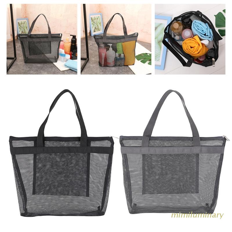 IVY Mesh Shower Caddy Tote Bag Hanging Portable Toiletry Bag for Men and Women College Dorm Essentials Quick Dry Bath Organizer for College Dorms Beach Gym Camp