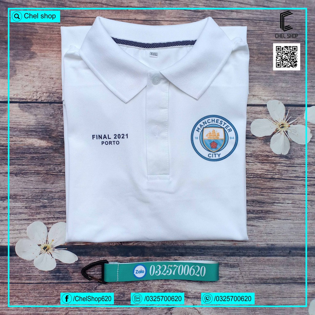 Áo polo cao cấp Man City mùa 2021/22 [ĐEN - TRẮNG - XANH] | BigBuy360 - bigbuy360.vn