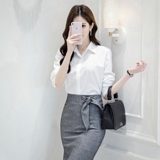 Áo sơ mi trắng unisex (2han N.HẬT_H.ÀN 97%)