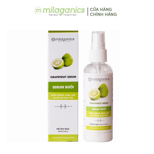 Serum Xịt dưỡng tóc tinh dầu bưởi kích thích mọc tóc MILAGANICS 100ml giúp giảm rụng tóc, kích thích mọc tóc nhanh chóng | BigBuy360 - bigbuy360.vn