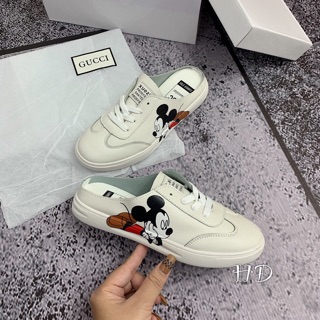 Giày thể thao dẫm gót sục da mickey fullbox