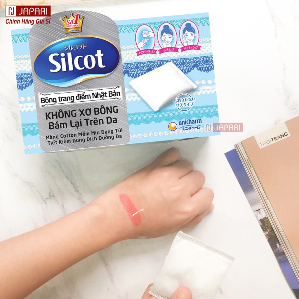 COMBO Bông Tẩy Trang Điểm Silcot 82 Miếng CAO CẤP DIANA UNICHARM NHẬT BẢN Miếng Đôi Dưỡng Da Skincare Mỹ Phẩm JAPARI