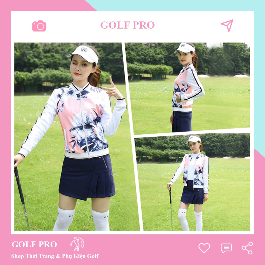 Áo khoác golf nữ thể thao thiết kế ZG-6 cao cấp siêu nhẹ khóa kéo thời trang shop GOLF PRO AK013