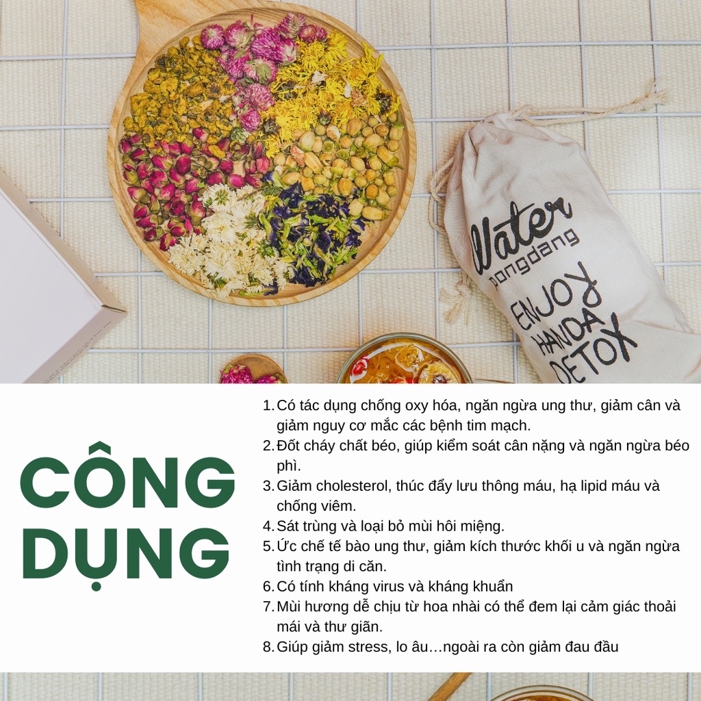 Combo Trà Hoa Nhài, Hoa Cúc Nụ SIÊU THỊ THIÊN NHIÊN Giúp Thanh Nhiệt Mát Gan, Giảm Stress Ổn Định Đường Huyết
