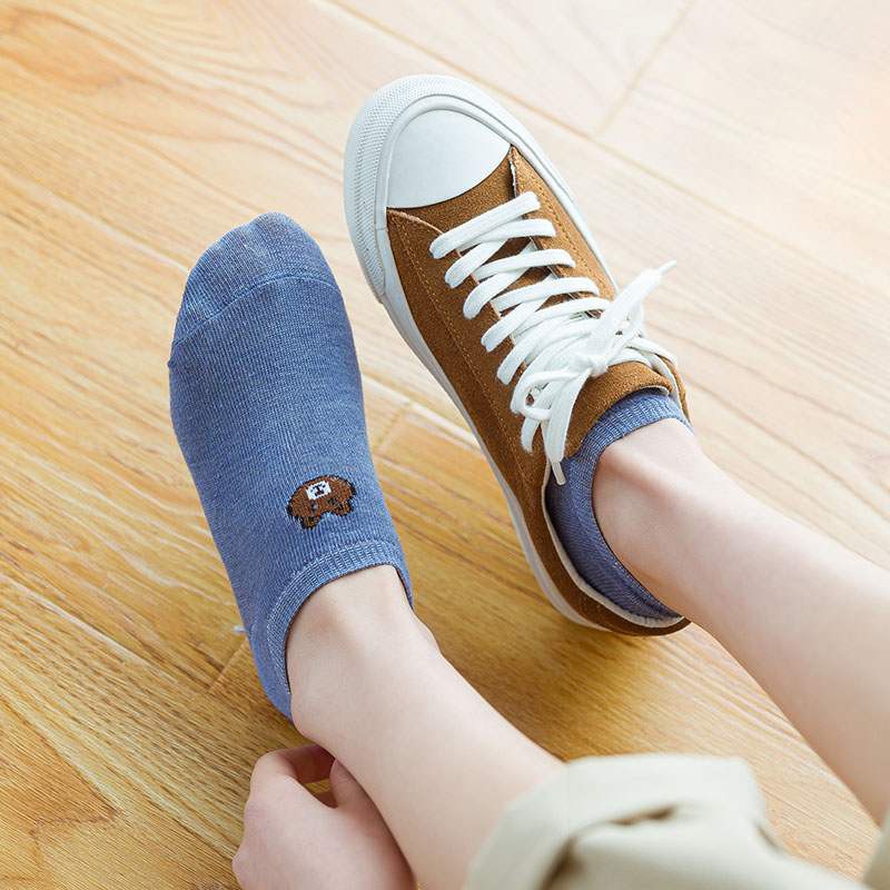 Tấu Vớ Gấu Cổ Thấp Dễ Thương Co Giãn Tốt Cotton Cao Cấp Thấm Hút Mồ Hôi TC04 - mijusa