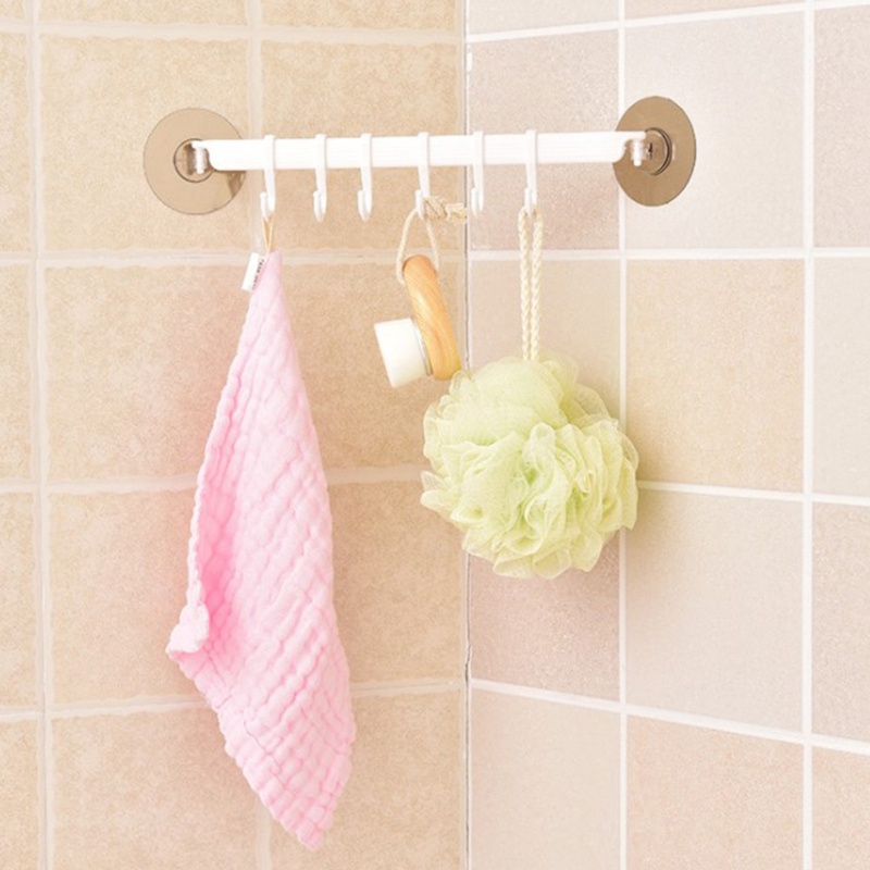 Giá Đỡ Treo Chìa Khóa / Đồ Dùng 6 Móc Dán Tường Không Cần Đinh Tiện Dụng Cho Nhà Tắm / Nhà Bếp