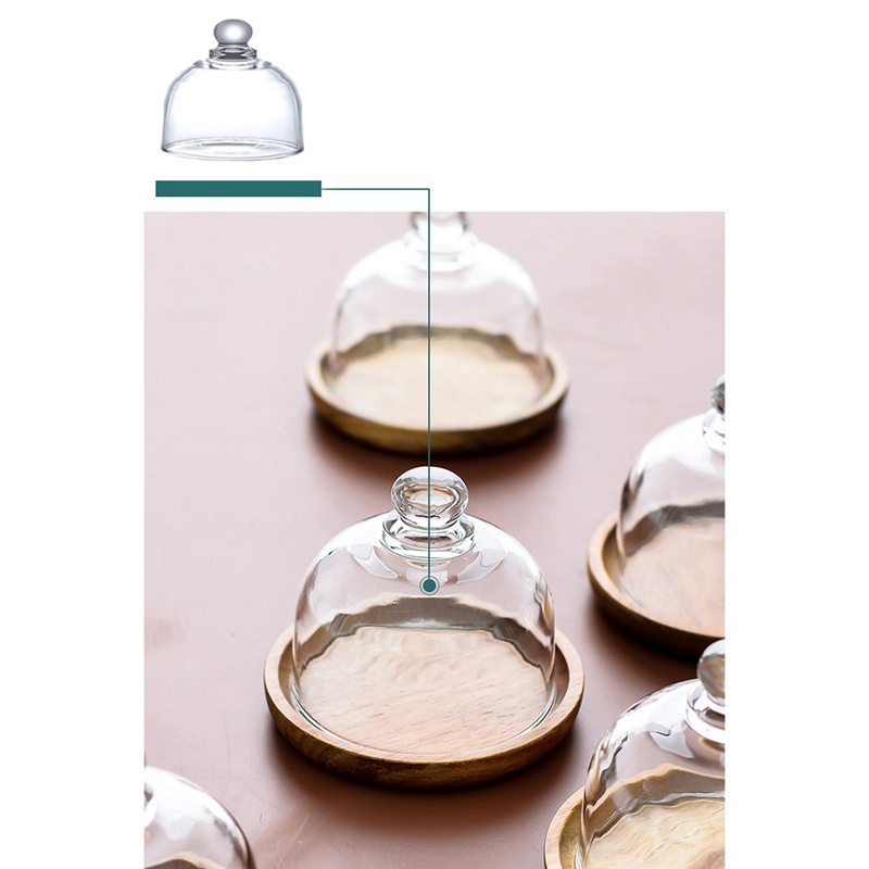 Giá Đỡ Bánh Kem / Acacia Mini Đa Năng Có Nắp Vòm Dành Cho Khách Sạn (4 Cái)