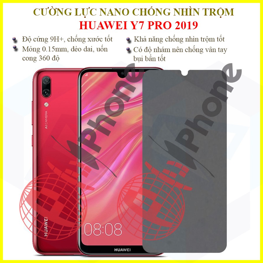 Dán chống nhìn trộm Huawei Y7 Pro 2019 - Dán Cường lực dẻo nano