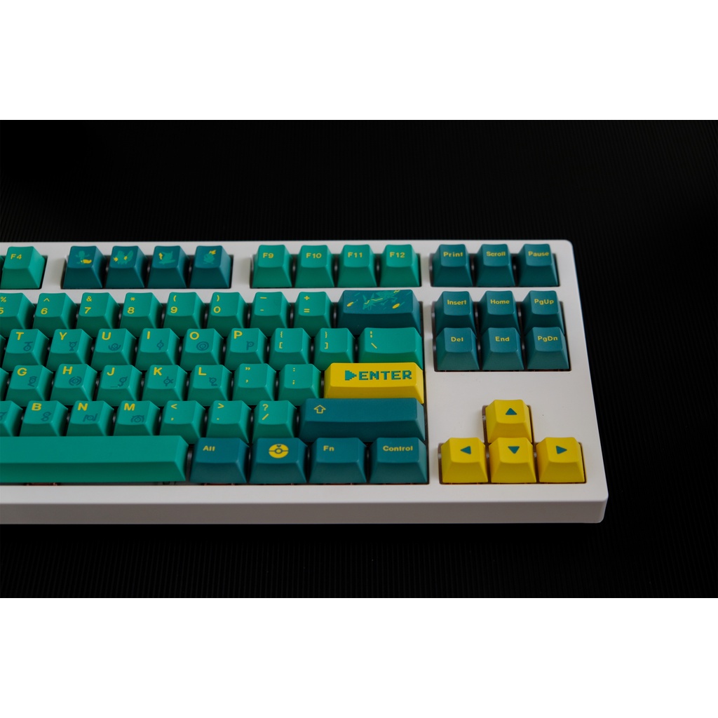 GMK Pokémon Emerald Keycap, 134 phím PBT Keycaps Cherry Profile DYE-SUB Cá nhân hóa GMK Keycaps cho bàn phím cơ