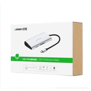 CÁP CHUYỂN USB TYPE C SANG 3*USB 3.0+HDMI+RJ45+SD&TF UGREEN (50516)