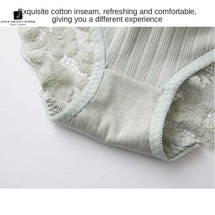 JKG Quần lót cotton không đường may viền phối ren phong cách quyến rũ cho nữ