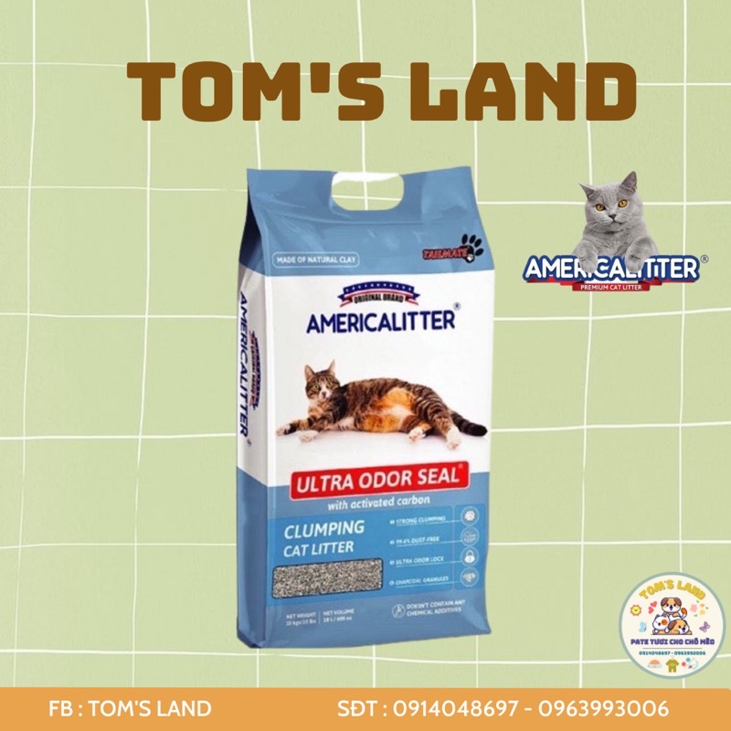 Cát vệ sinh cho mèo America Litter 10L