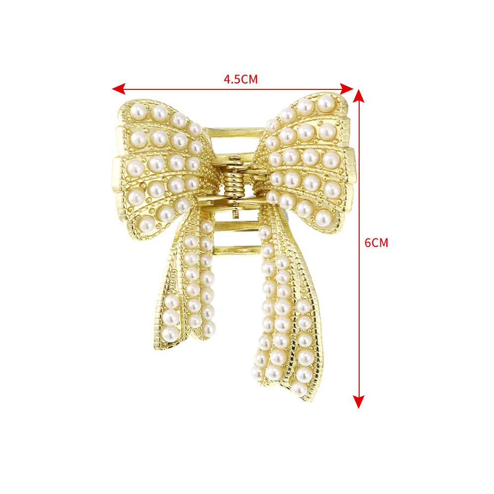 ✨✨Kẹp Tóc Nơ Đính Đá Và Ngọc Trai Giả Phong Cách Vintage Mới