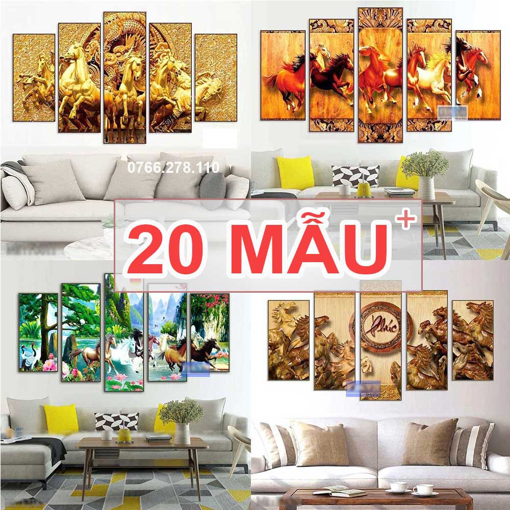 Tranh Treo Tường, Mã đáo Thành công - Tranh canvas Gỗ HDF Nguyên tấm dầy 12ly, cứng cáp, chắc chắn, bền đẹp.