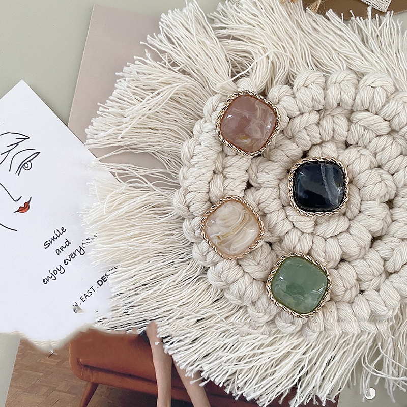 10 cái / lốc Nút trang trí siêu đẹp cho quần áo Nút hoa trắng đen cho áo 20mm Nút áo kim loại hình tròn vuông