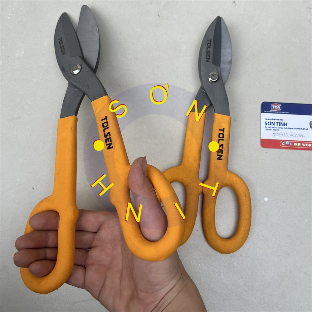 Kéo cắt tôn Tolsen 250mm 30036 300mm 30037chất liệu thép không gỉ, tay cầm bằng nhựa chống trơn trượt, chống va đập