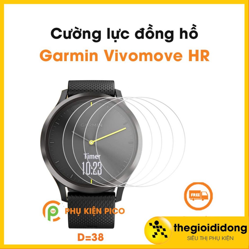 [CHÍNH HÃNG] Kính cường lực đồng hồ Garmin Vivomove Hr trong suốt full màn hình độ cứng 9H