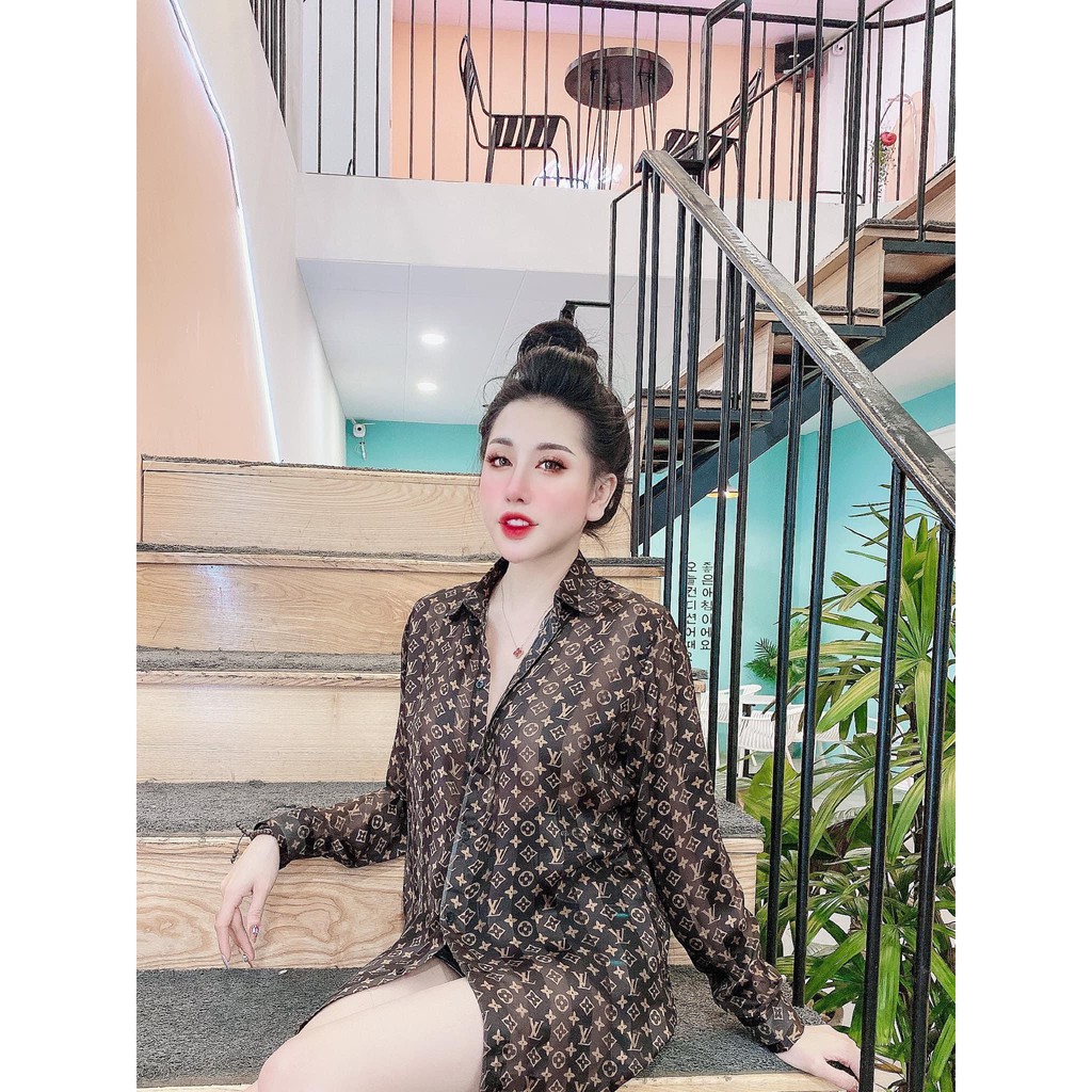 ÁO SƠ MI HỌA TIẾT - ÁO SƠ MI NỮ  - ÁO SƠ MI SEXY😍😍 CHẤT MẶC CỰC MÁT CÓ THỂ MIX VỚI QUẦN BÒ CỰC SEXY FREESIZE DƯỚI 53KG💋💋