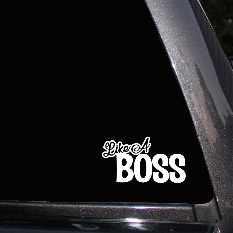 Decal Dán Xe Hơi In Chữ &quot;Like A Boss&quot; 16.3cm X 9cm