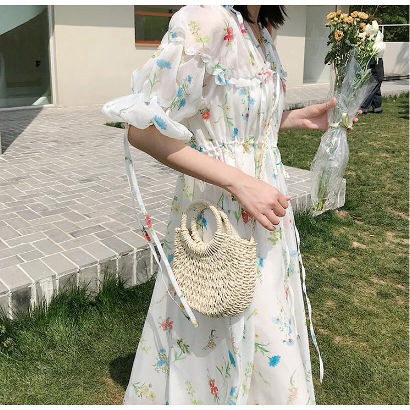 Labonia-Túi cói bán nguyệt thời trang đi biển phong cách vintage | BigBuy360 - bigbuy360.vn