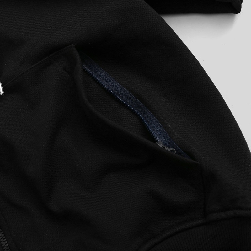 Áo khoác Zipped Hoodie - Black