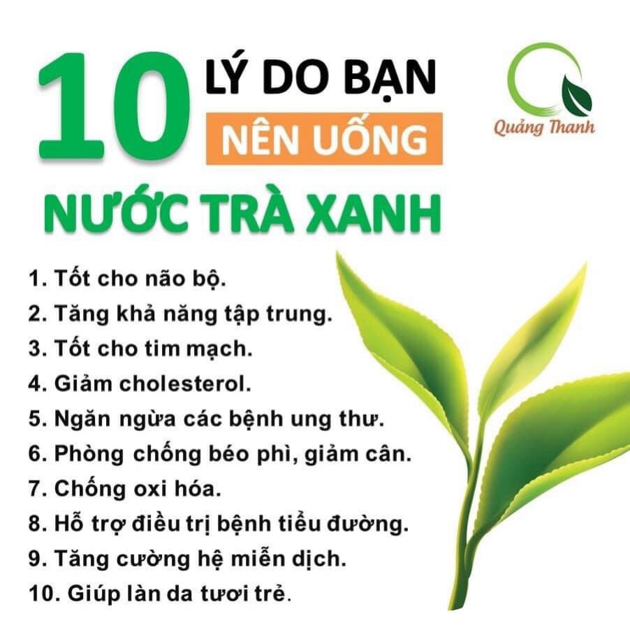 Hộp bột trà xanh tươi Quảng Thanh - tốt cho não, tim mạch, ngăn lão hóa