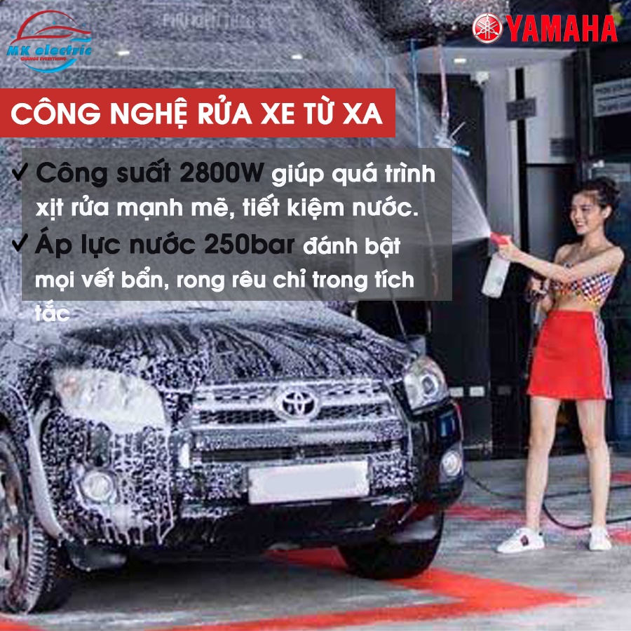 Máy rửa xe mini, Máy xịt rửa cao áp YAMAHA 2800W HA889 [DÂY ĐẦU RA DÀI 30M] - Có áp chống giật - Chống cháy