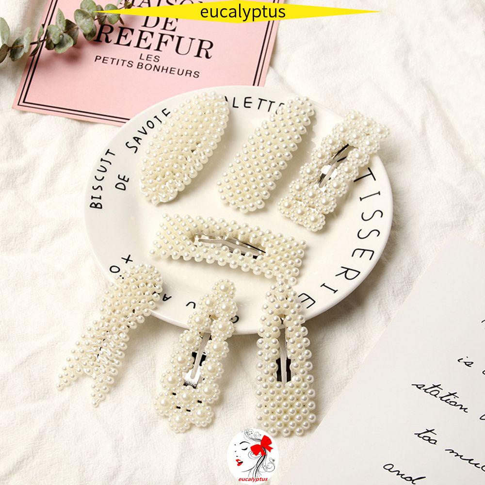 Kẹp Tóc Đính Ngọc Trai Giả Phong Cách Hàn Quốc Thiết Kế Mới