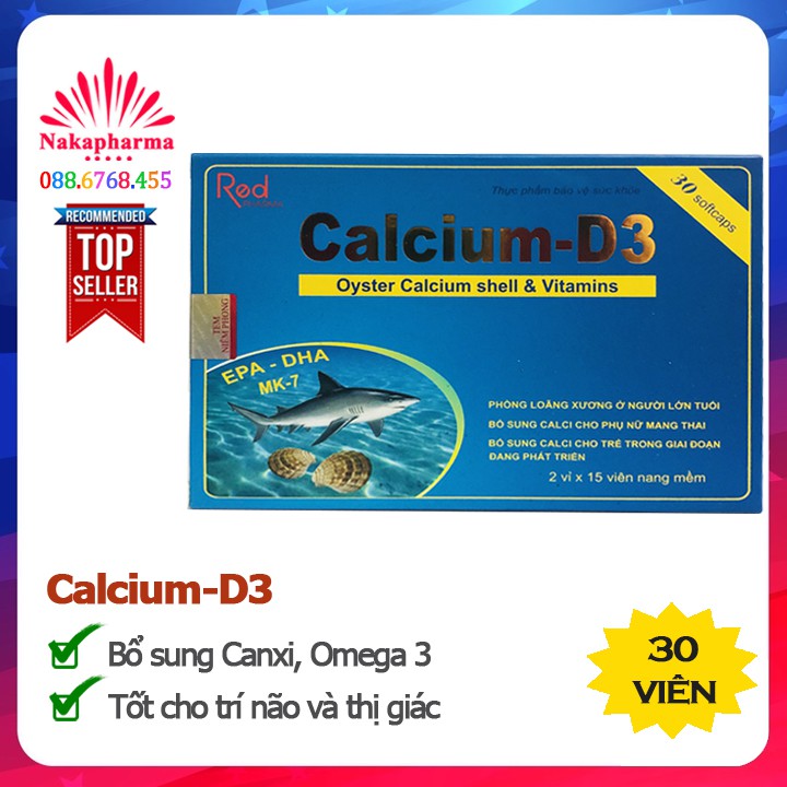 Viên uống Calcium-D3 – Bổ sung Canxi, Omega 3, có EFP, DHA, MK7, Vitamin K2 tốt cho trí não và thị giác - Calcium D3