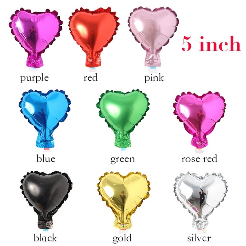 10 Bong Bóng 5 Inch Hình Ngôi Sao Trái Tim Dùng Trang Trí Tiệc Cưới Sinh Nhật