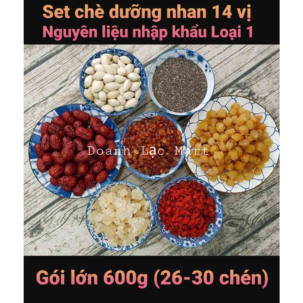 Tự chọn Nguyên liệu nấu chè dưỡng nhan Gói 100g Tuyết Yến, Bồ mễ, nhựa đào, Đông Trùng Thảo, Nhãn sấy, sen, kỷ tử, chia