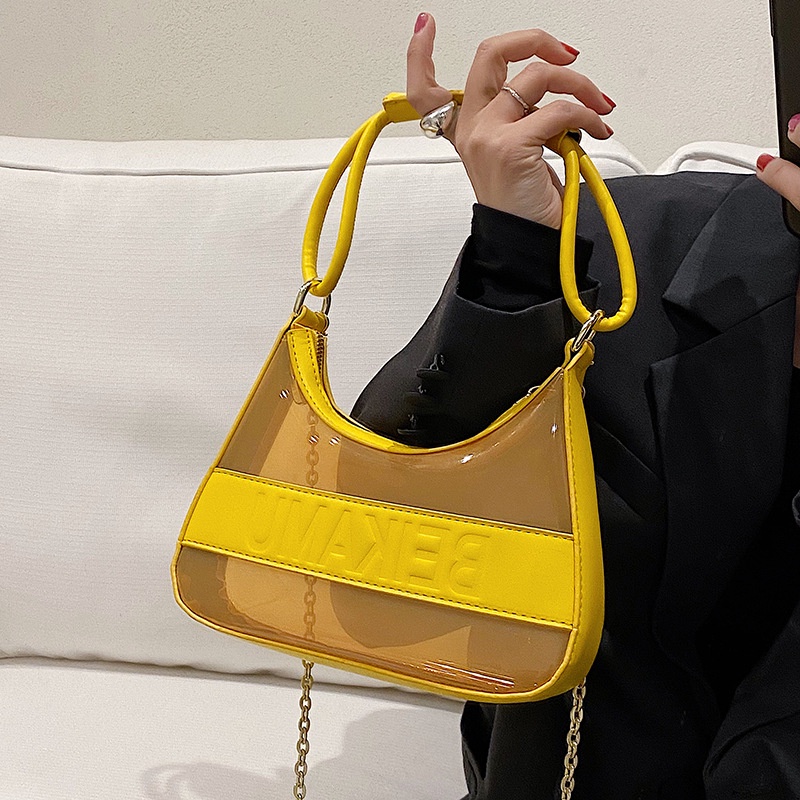 Túi Trong Suốt Phổ Biến Năm nay. Túi Đeo Một Bên Vai Thời Trang Mùa Hè 2022 Đa Năng Phong Cách Nước Ngoài Thời Trang Dành Cho Nữ