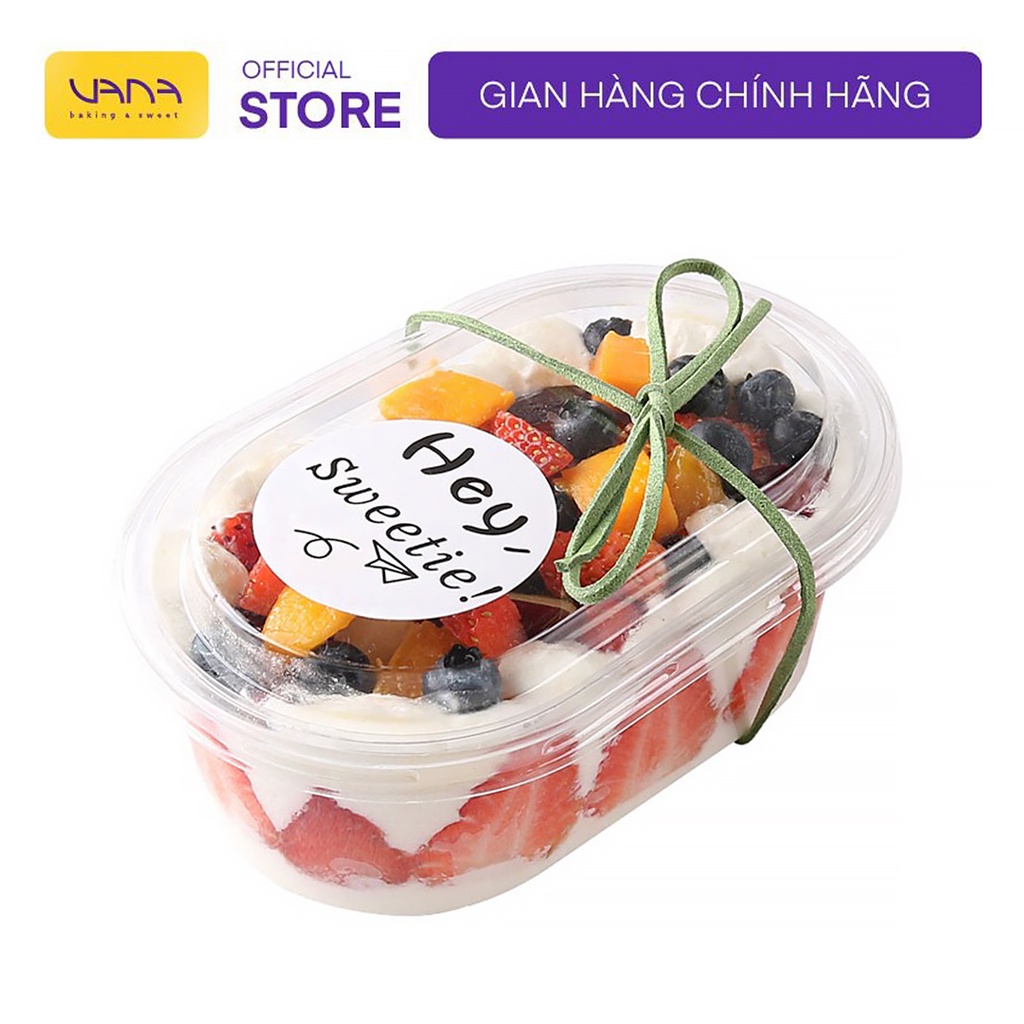 HỘP NHỰA ĐỰNG BÁNH MOUSSE TIRAMISU OVAL 450G