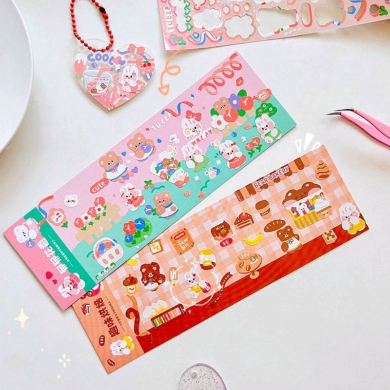 Set 2 tấm sticker ánh nhũ trang trí sổ, journal, top decor, scrapbook