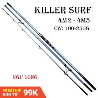 Cần câu cá 3 khúc killer surf 4m2 - 4m5, cần câu máy, câu lục xa bờ độ cứng bx