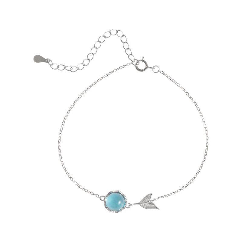 Vòng tay nữ bạc S925 - Lắc tay nữ bạc Ý Blue Ocean dễ thương, thanh lịch Vườn Trang Sức
