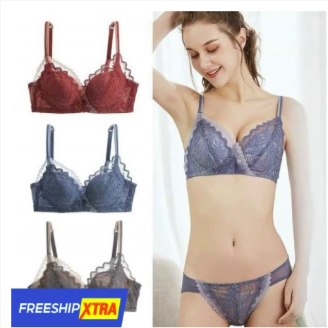 bộ lót ren hoa nâng ngực không gọng đệm nâng ngực sexy quyến rũ 6622