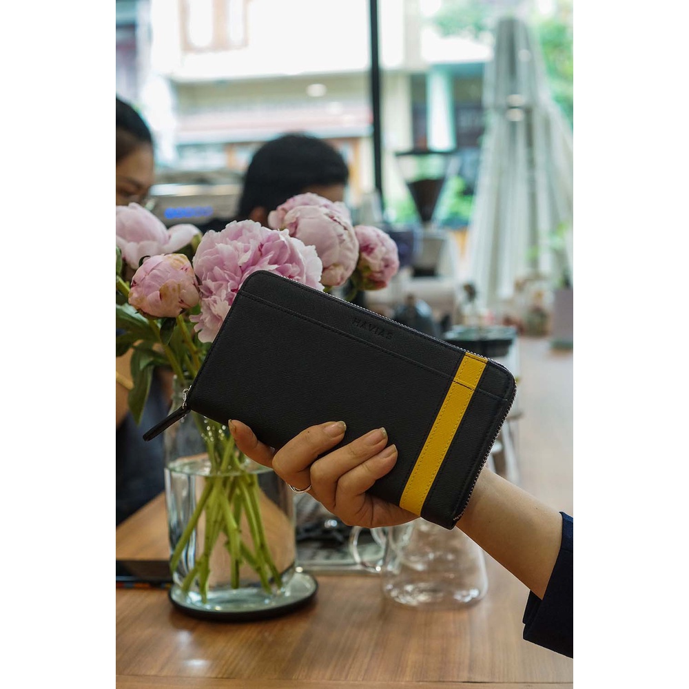 Ví Dài The Viva Zipped Long Wallet HAVIAS - Đen phối Vàng