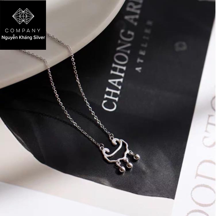 DÂY CHUYỀN BẠC NỮ HÌNH CHUÔNG VÒNG CỔ LIỀN MẶT KHÁNH NHƯ Ý, BẠC NGUYỄN KHÁNG