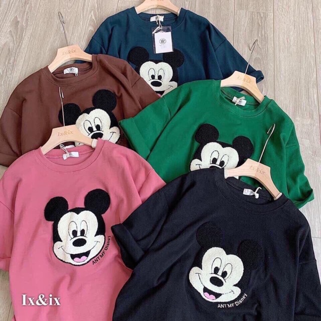 Áo phông chuột Mickey in sơn dễ thương ( ảnh chụp thật ) - chất Cotton tici