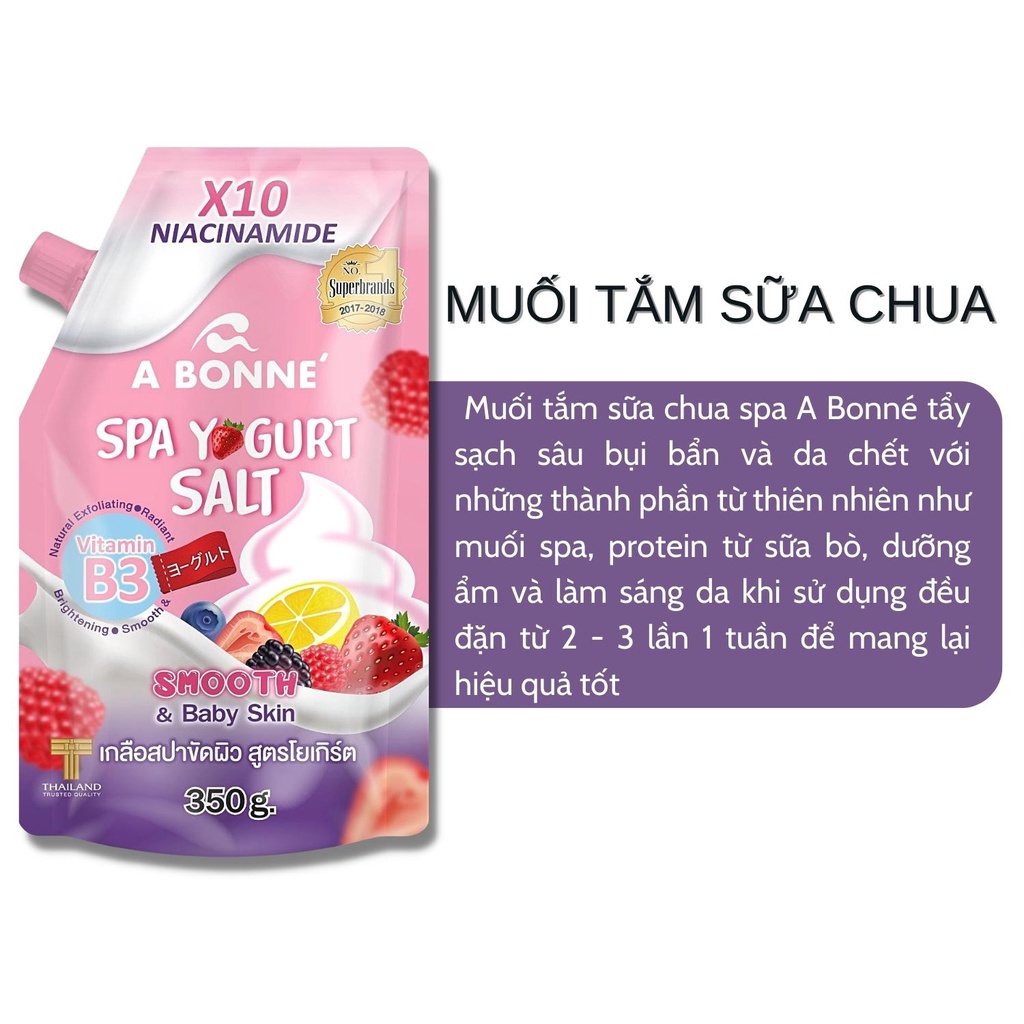 Muối Tắm Sữa Chua A Bonne Tẩy Tế Bào Chết Body Spa Yogurt Salt Thái Lan 350gr