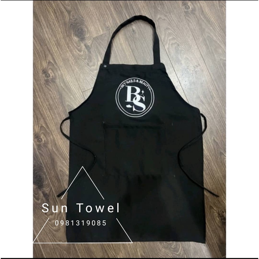 Tạp dề cho spa, nail,mi,hair salon CHẤT LIỆU TUYẾT MƯA mềm mịn - giá chưa bao gồm thêu logo