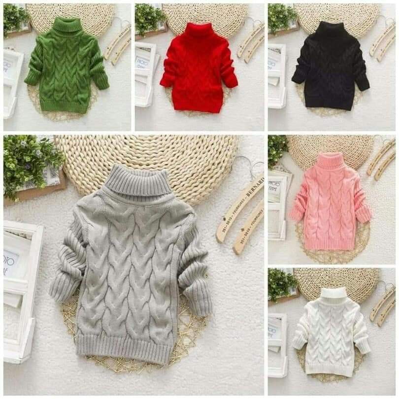 Áo len thừng cổ lọ cho bé gái và bé trai hàng dày đẹp size 8-20kg