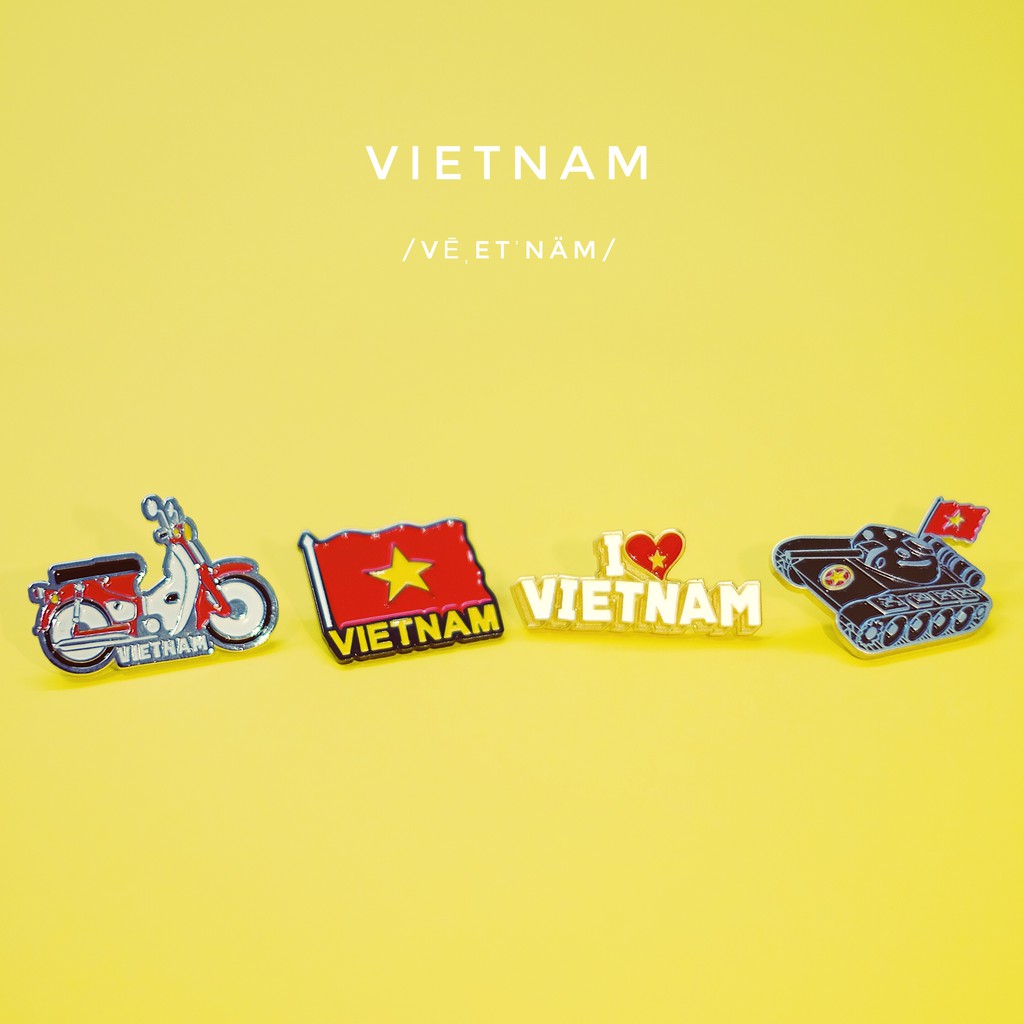 Pin Cài Áo I Love VN Saigonir-Huy Hiệu-Ghim Cài Áo, Mũ, Balo, Túi Xách-Enamel Pin-Vietnam Souvenir-Quà Lưu Niệm Việt Nam