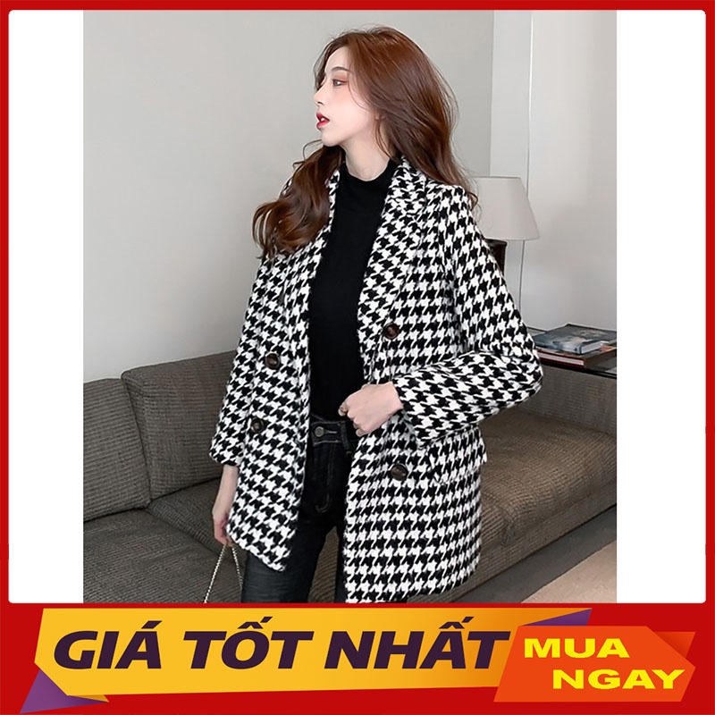 Áo Blazer Dạ Trần Bông Chám 2 Lớp Hàng Quảng Châu M619